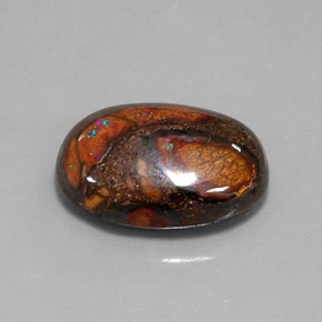 18.34カラットの天然マルチカラーボルダーオパール（21.1×14.7 mm・オーバルカット）