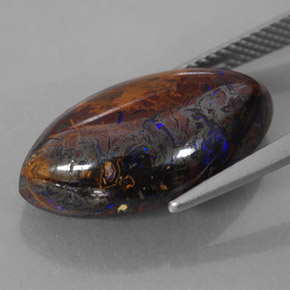 13.61カラットの天然マルチカラーボルダーオパール、マーキーズ、オペーク