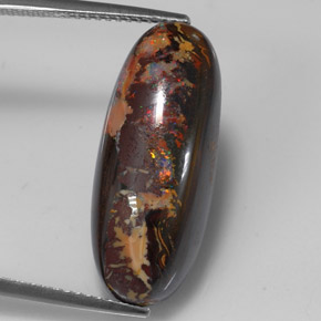 15.56カラットの天然マルチカラーボルダーオパール（23.7×9.8 mm・オーバルカット）