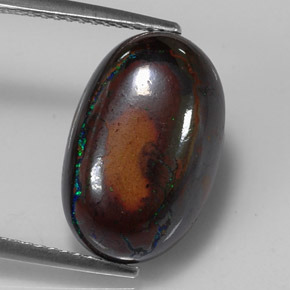 9.49カラットの天然マルチカラーボルダーオパール（16×10.3 mm・オーバルカット）