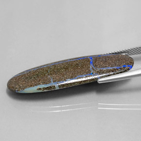13.97カラットの天然マルチカラーボルダーオパール（40.1×13 mm・オーバルカット）
