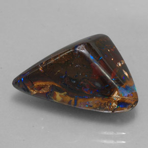 17.35カラットの天然マルチカラーボルダーオパール（20×15.4 mm・ファンシーシェイプ）