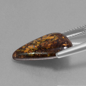 9.50カラットの天然マルチカラーボルダーオパール、ファンシーシェイプ、オペーク