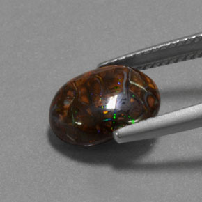 4.95カラットの天然マルチカラーボルダーオパール、オーバルカット、オペーク