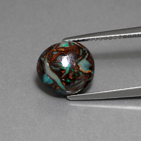 3.61カラットの天然マルチカラーボルダーオパール（10.1×9.6 mm・オーバルカット）
