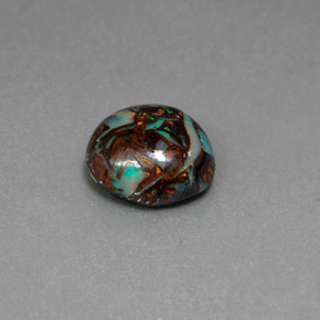 3.61カラットの天然マルチカラーボルダーオパール（10.1×9.6 mm・オーバルカット）