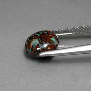 3.61カラットの天然マルチカラーボルダーオパール（10.1×9.6 mm・オーバルカット）