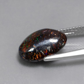 5.77カラットの天然マルチカラーボルダーオパール、ファンシーシェイプ、オペーク