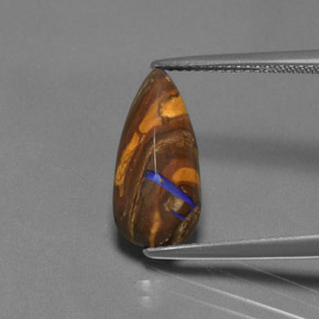 4.55カラットの天然マルチカラーボルダーオパール（16×7.6 mm・洋梨の形）