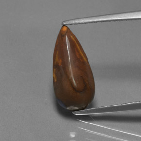 4.00カラットの天然マルチカラーボルダーオパール、洋梨の形、オペーク