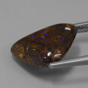 9.90カラットの天然マルチカラーボルダーオパール（17.7×14 mm・ファンシーシェイプ）