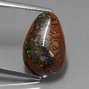 7.10カラットの天然マルチカラーボルダーオパール、ファンシー、オペーク