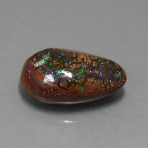 7.10カラットの天然マルチカラーボルダーオパール、ファンシー、オペーク