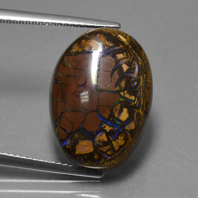 13.53カラットの天然マルチカラーボルダーオパール（19.1×13.7 mm・オーバルカット）