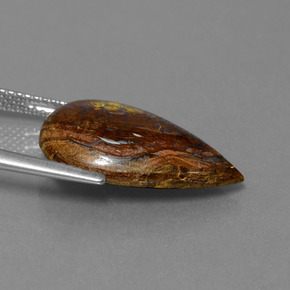 7.69カラットの天然マルチカラーボルダーオパール、洋梨の形、オペーク