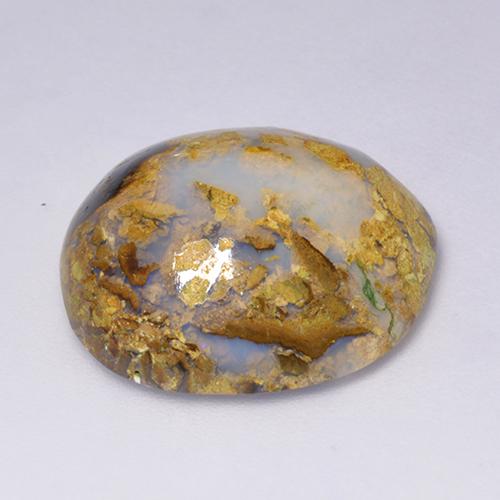 14.87カラットの天然マルチカラーボルダーオパール（19.8×18.6 mm・ファンシーシェイプ）