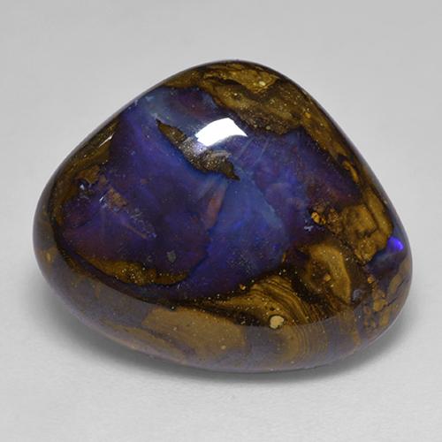 13.03カラットの天然マルチカラーボルダーオパール（20×16.4 mm・洋梨の形）