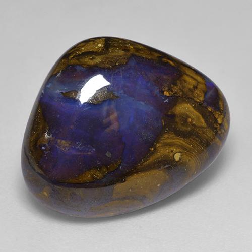 13.03カラットの天然マルチカラーボルダーオパール（20×16.4 mm・洋梨の形）