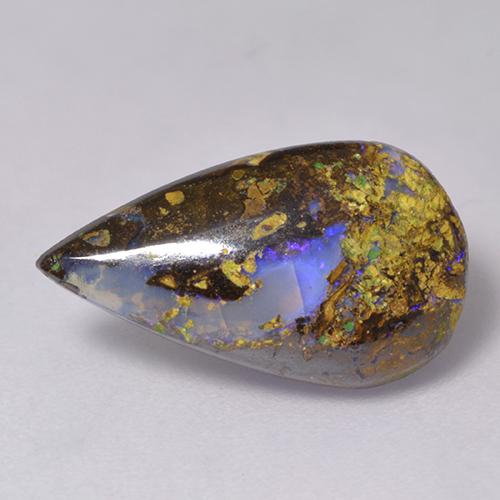 2.84カラットの天然マルチカラーボルダーオパール（15.7×9 mm・洋梨の形）