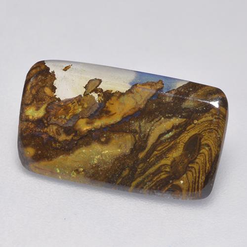 2.58カラットの天然マルチカラーボルダーオパール（15.2×8.6 mm・クッションカット）