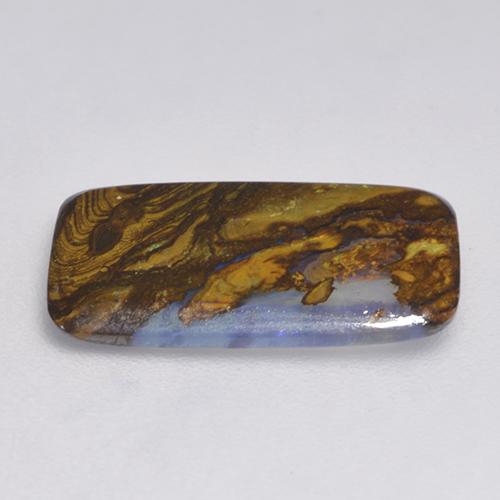 2.58カラットの天然マルチカラーボルダーオパール（15.2×8.6 mm・クッションカット）