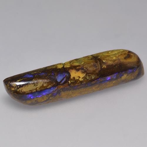 10.24カラットの天然マルチカラーボルダーオパール（31.2×7.6 mm・ファンシーシェイプ）