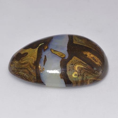 18.81カラットの天然マルチカラーボルダーオパール（23.4×19.2 mm・ファンシーシェイプ）