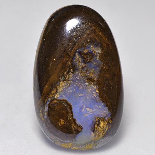 15.87カラットの天然マルチカラーボルダーオパール（23.6×14.7 mm・ファンシーシェイプ）