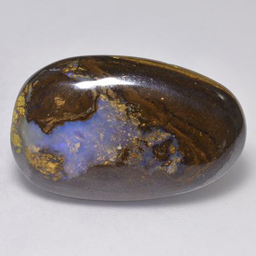 15.87カラットの天然マルチカラーボルダーオパール（23.6×14.7 mm・ファンシーシェイプ）