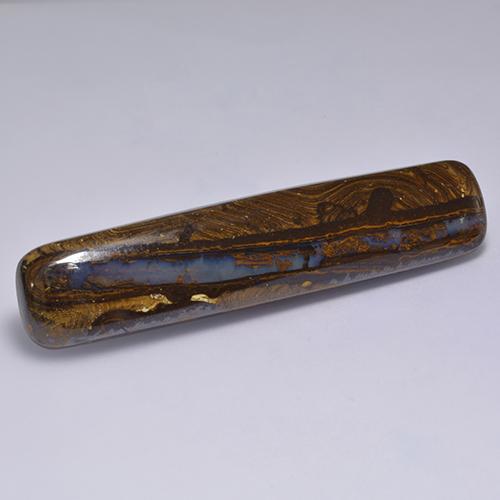 58.31カラットの天然マルチカラーボルダーオパール（59×12.9 mm・クッションカット）