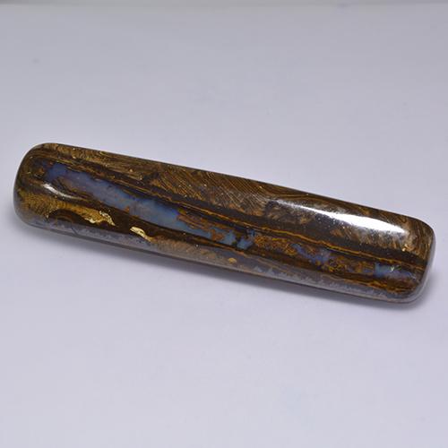 58.31カラットの天然マルチカラーボルダーオパール（59×12.9 mm・クッションカット）