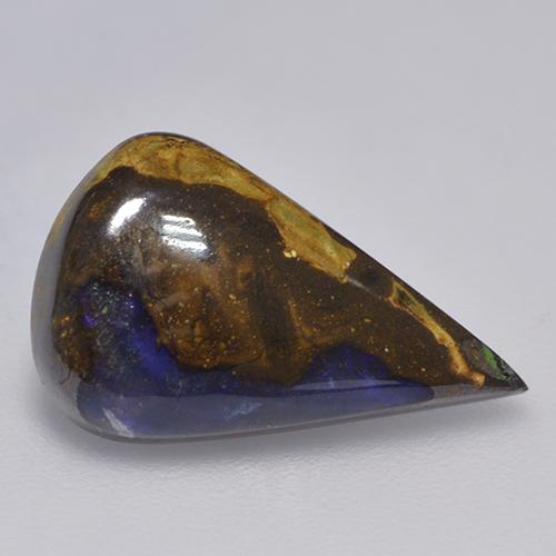 3.88カラットの天然マルチカラーボルダーオパール（16.5×10 mm・洋梨の形）