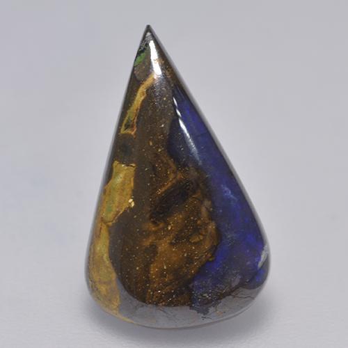 3.88カラットの天然マルチカラーボルダーオパール（16.5×10 mm・洋梨の形）