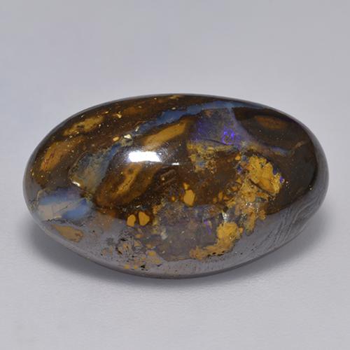 15.72カラットの天然マルチカラーボルダーオパール（21.5×12.9 mm・ファンシーシェイプ）