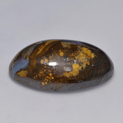 15.72カラットの天然マルチカラーボルダーオパール（21.5×12.9 mm・ファンシーシェイプ）