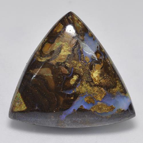 17.74カラットの天然マルチカラーボルダーオパール（20.7×20.3 mm・トリリアント）