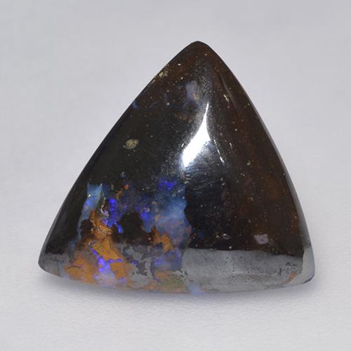 5.14カラットの天然マルチカラーボルダーオパール（13.8×13.7 mm・トリリアント）