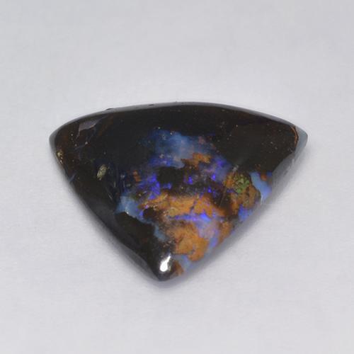 5.14カラットの天然マルチカラーボルダーオパール（13.8×13.7 mm・トリリアント）