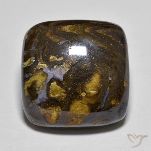 21.39ct 天然 マルチカラー ボルダーオパール, クッション, オペーク