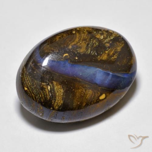 20.97カラットの天然マルチカラーボルダーオパール（21.5×15.7 mm・オーバルカット）