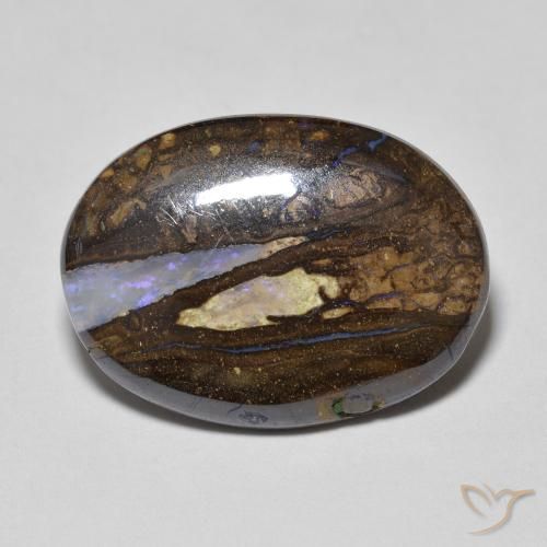 8.42ct 天然 マルチカラー ボルダーオパール, 楕円形, オペーク