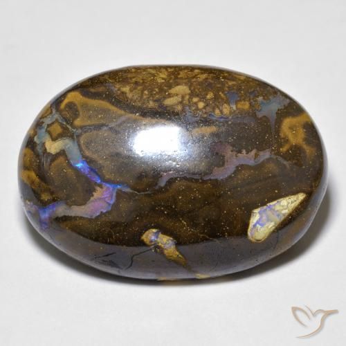 23.40カラットの天然マルチカラーボルダーオパール（24.1×16.7 mm・オーバルカット）