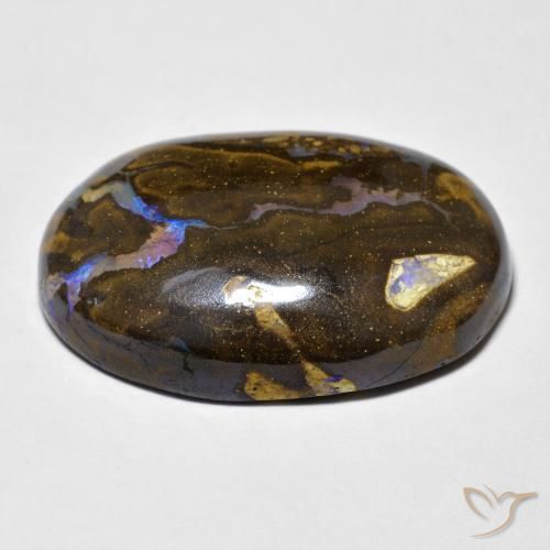 23.40カラットの天然マルチカラーボルダーオパール（24.1×16.7 mm・オーバルカット）