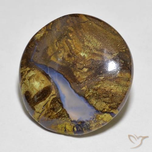 11.73ct 天然 マルチカラー ボルダーオパール, ラウンド, 半透明