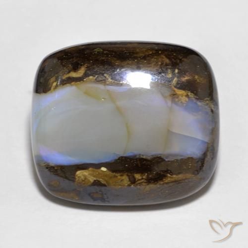 14.40ct 天然 マルチカラー ボルダーオパール, クッション, 半透明
