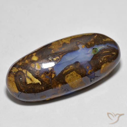 25.30ct 天然 マルチカラー ボルダーオパール, 楕円形, オペーク