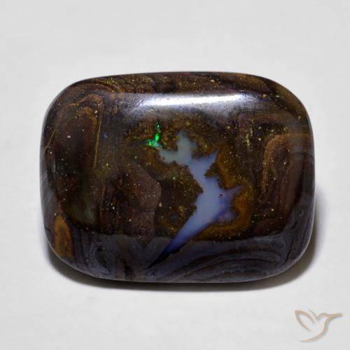 16.52ct 天然 マルチカラー ボルダーオパール, クッション, オペーク