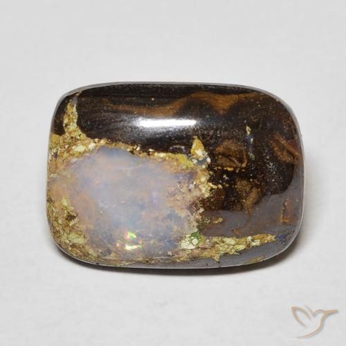 5.41ct 天然 マルチカラー ボルダーオパール, クッション, オペーク