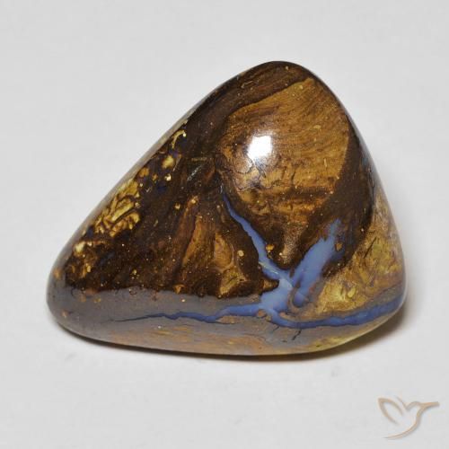 17.24カラットの天然マルチカラーボルダーオパール（21.2×17.4 mm・トリリアント）
