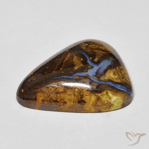 17.24カラットの天然マルチカラーボルダーオパール（21.2×17.4 mm・トリリアント）